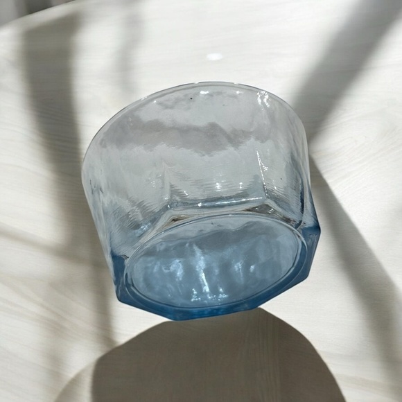 Octagonal Glass Trinket Dish Translucent Blue - Picture 3 of 9